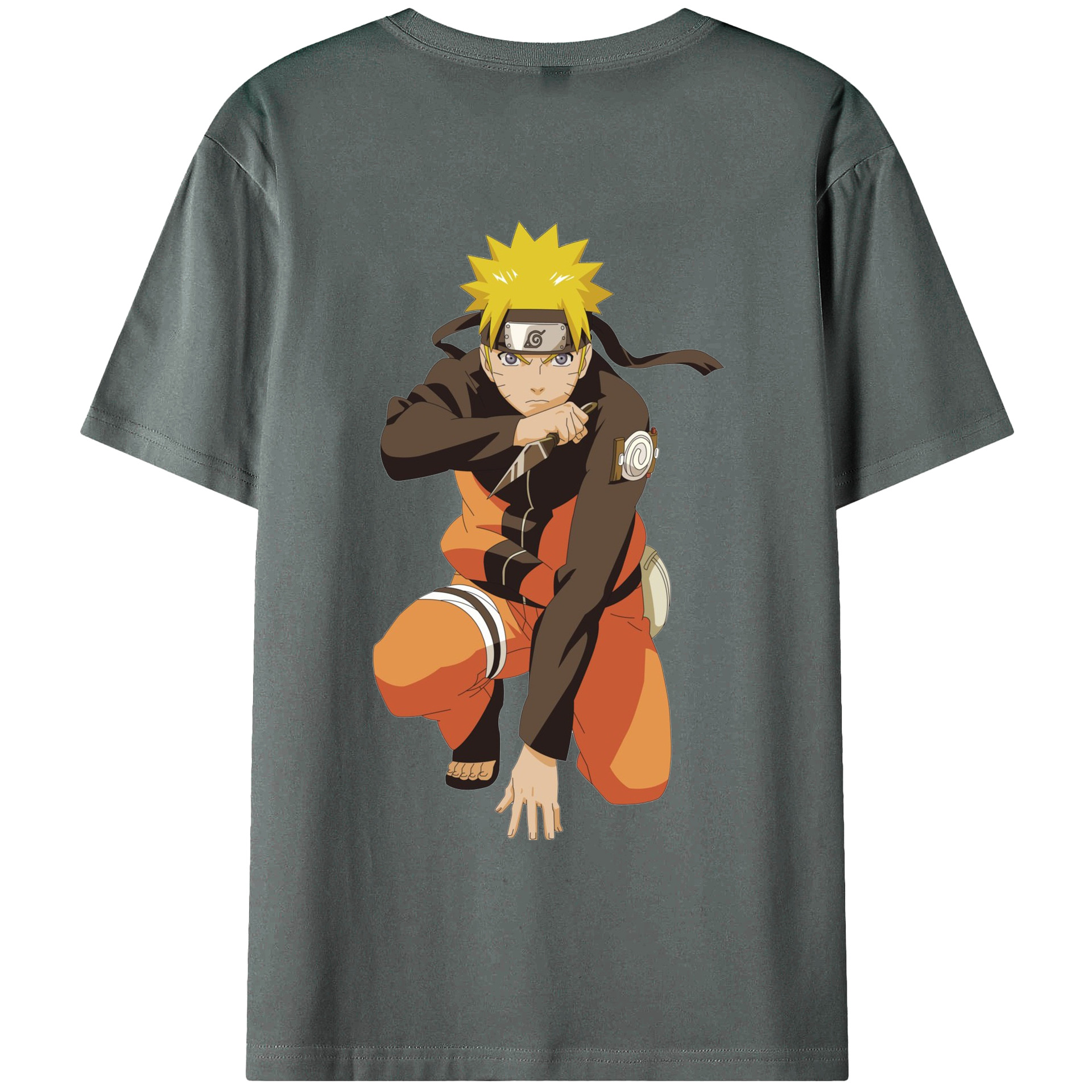 （画像用） NARUTO -ナルト- うずまき ナルト Uzumaki Naruto 綿100％ メンズ半袖Tシャツ（バックプリント） 通気性